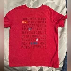 Old Navy 3T alphabet one of a kind red short sleeve shirt